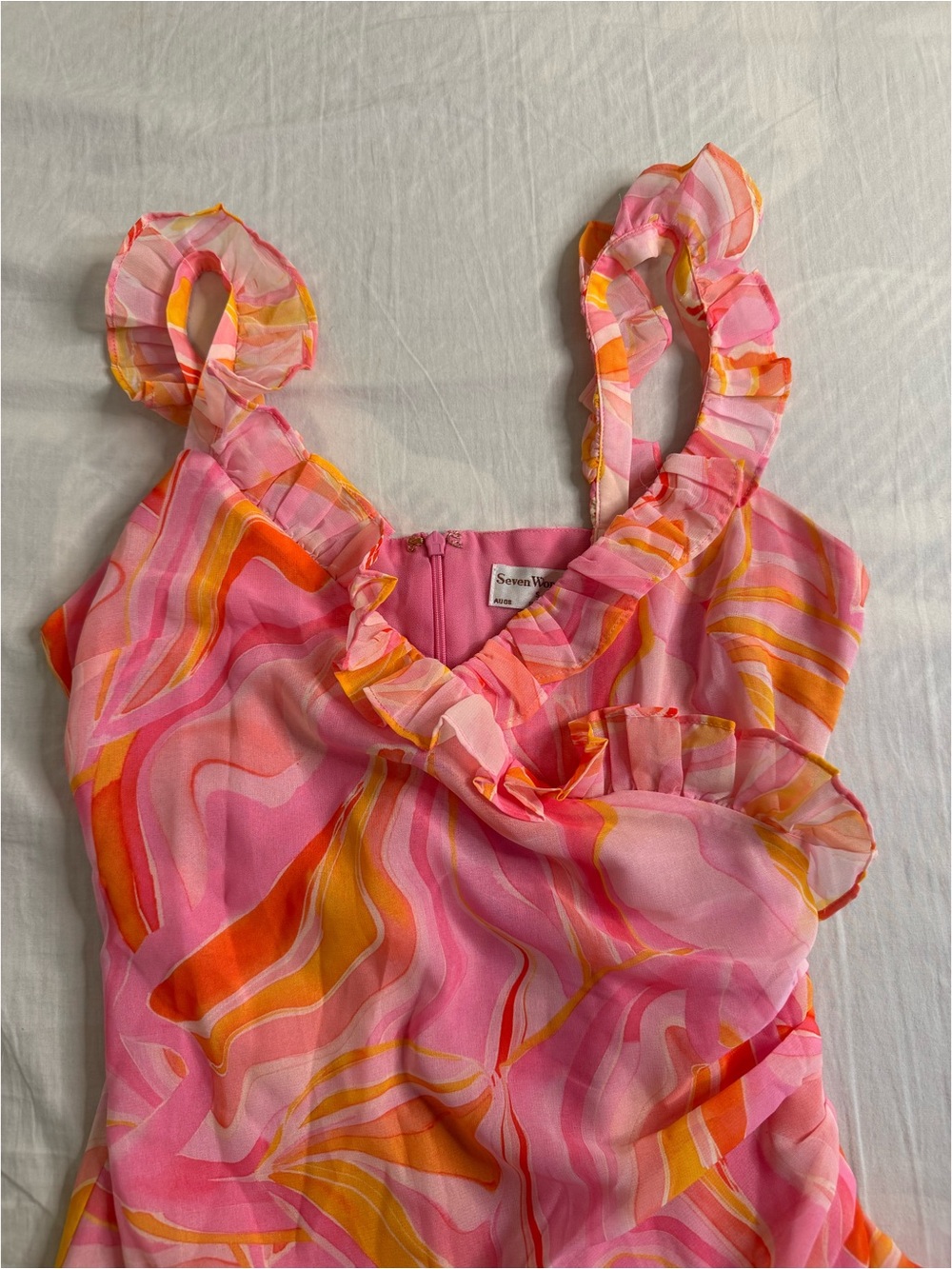 Pink Swirl Ruffle Dress - Picture 3 of 4